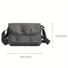 Men's Checkered Postal Crossbody Bag for Daily Commute