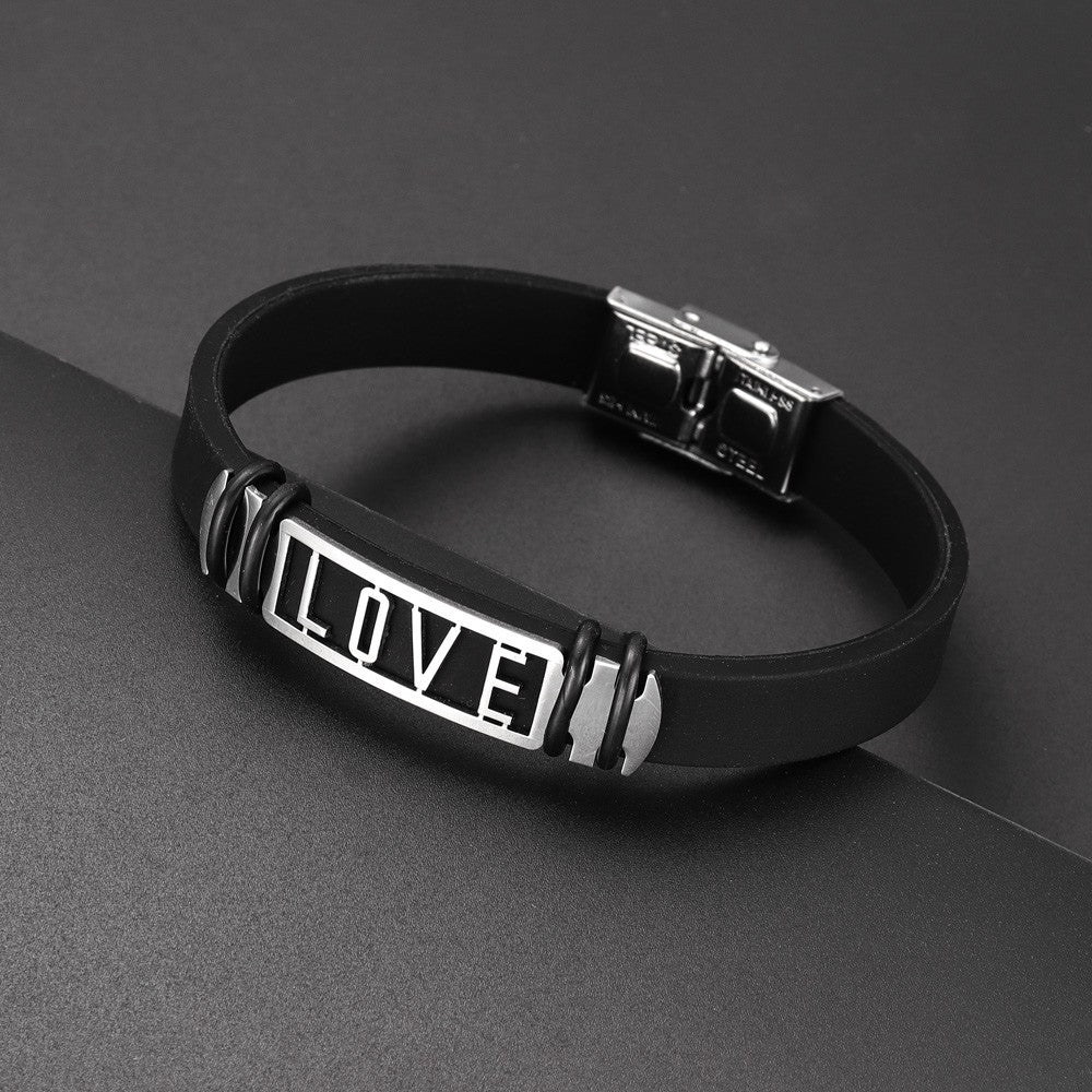 'LOVE' Couples Bracelet - Stylish Silicone Accessory