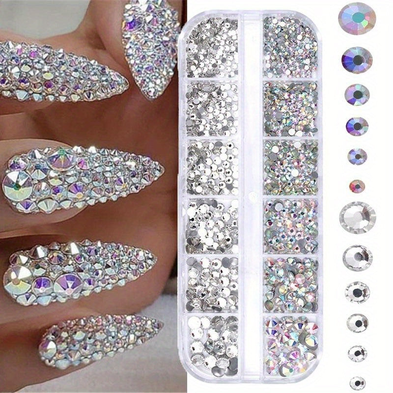 AB Crystal Nail Rhinestones in Mixed Sizes for Nail Art Gemstones