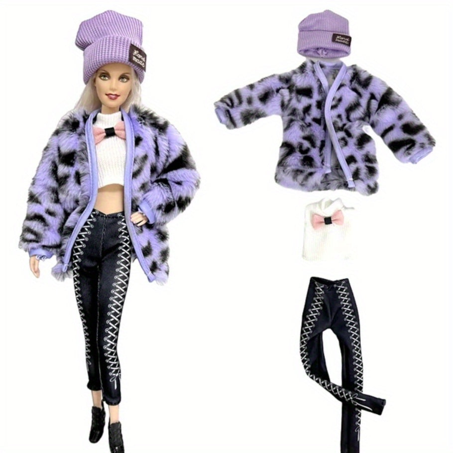 Purple Princess Outfit for 1 6 Scale Dolls Includes Dress Tops & Pants Set