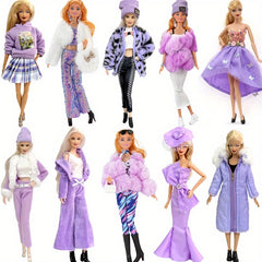 Purple Princess Outfit for 1 6 Scale Dolls Includes Dress Tops & Pants Set