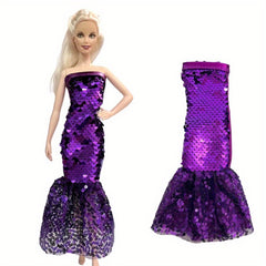 Purple Princess Outfit for 1 6 Scale Dolls Includes Dress Tops & Pants Set