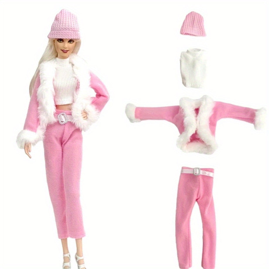 Pink Princess Beach Sun Hat & Clothes For 11.8 Inch Doll