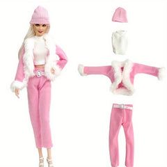 Pink Princess Beach Sun Hat & Clothes For 11.8 Inch Doll
