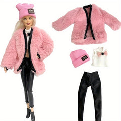 Pink Princess Beach Sun Hat & Clothes For 11.8 Inch Doll