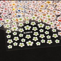 12pcs Shimmering Floral Nail Art Stickers Self Adhesive Decals for Manicure