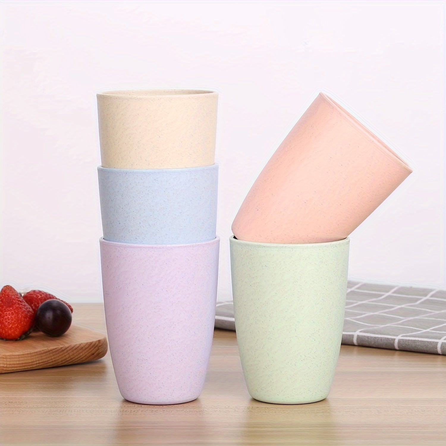 5pcs Unbreakable Plastic Cups Lightweight Portable Travel Cups