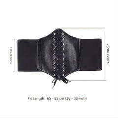 Women's Elastic Corset Skinny Leather Belt
