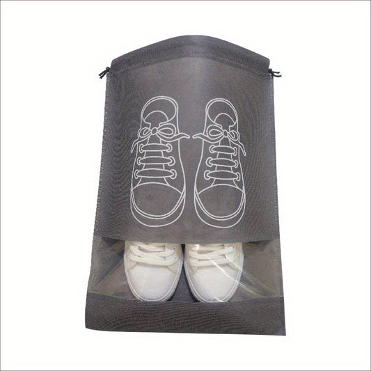 10 Pack Shoe Storage Bags with Transparent Window Drawstring Closure