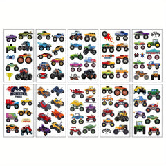 10 Waterproof Racing Car Temporary Tattoo Stickers