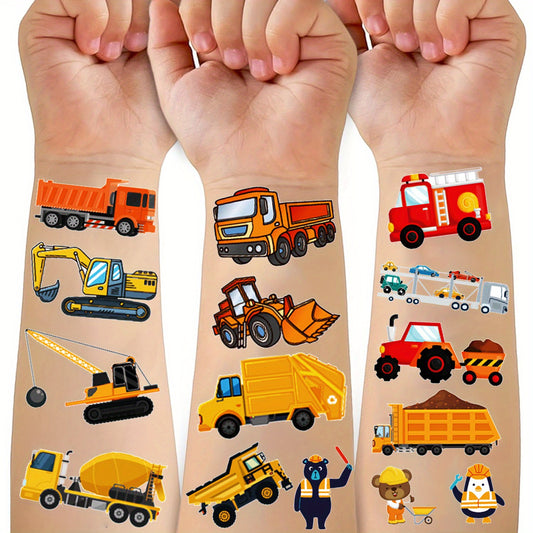 Excavator Waterproof Temporary Tattoo Patches for Women