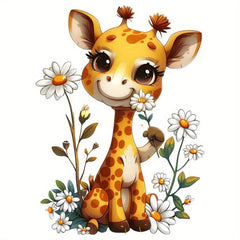 Giraffe Iron On Patch Flower Sticker DIY Heat Press Transfer HTV Vinyl Decal