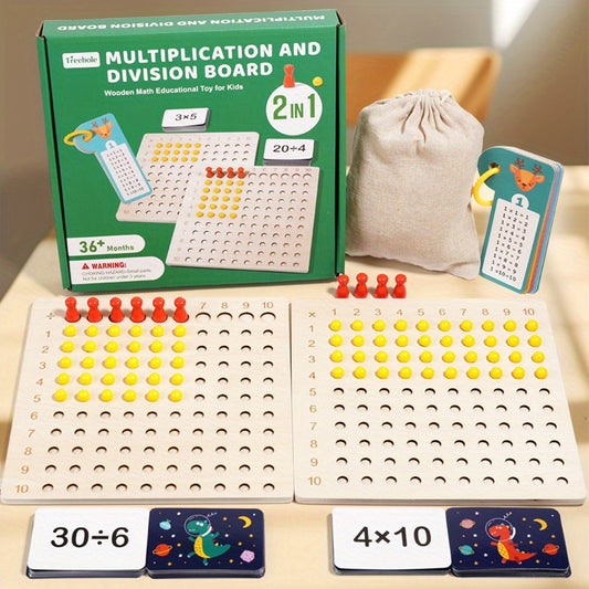 Wooden Multiplication and Division Board Math Aid for Kids