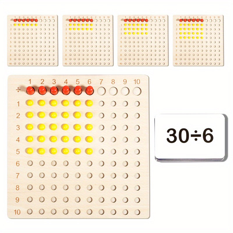 Wooden Multiplication and Division Board Math Aid for Kids