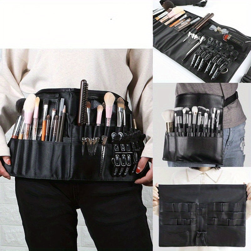 Makeup Artist Waist Bag PU Leather Brush Tool Belt Pouch