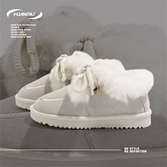 HUANQIU Women's Winter Snow Boots Fleece Lined Lace up Comfortable