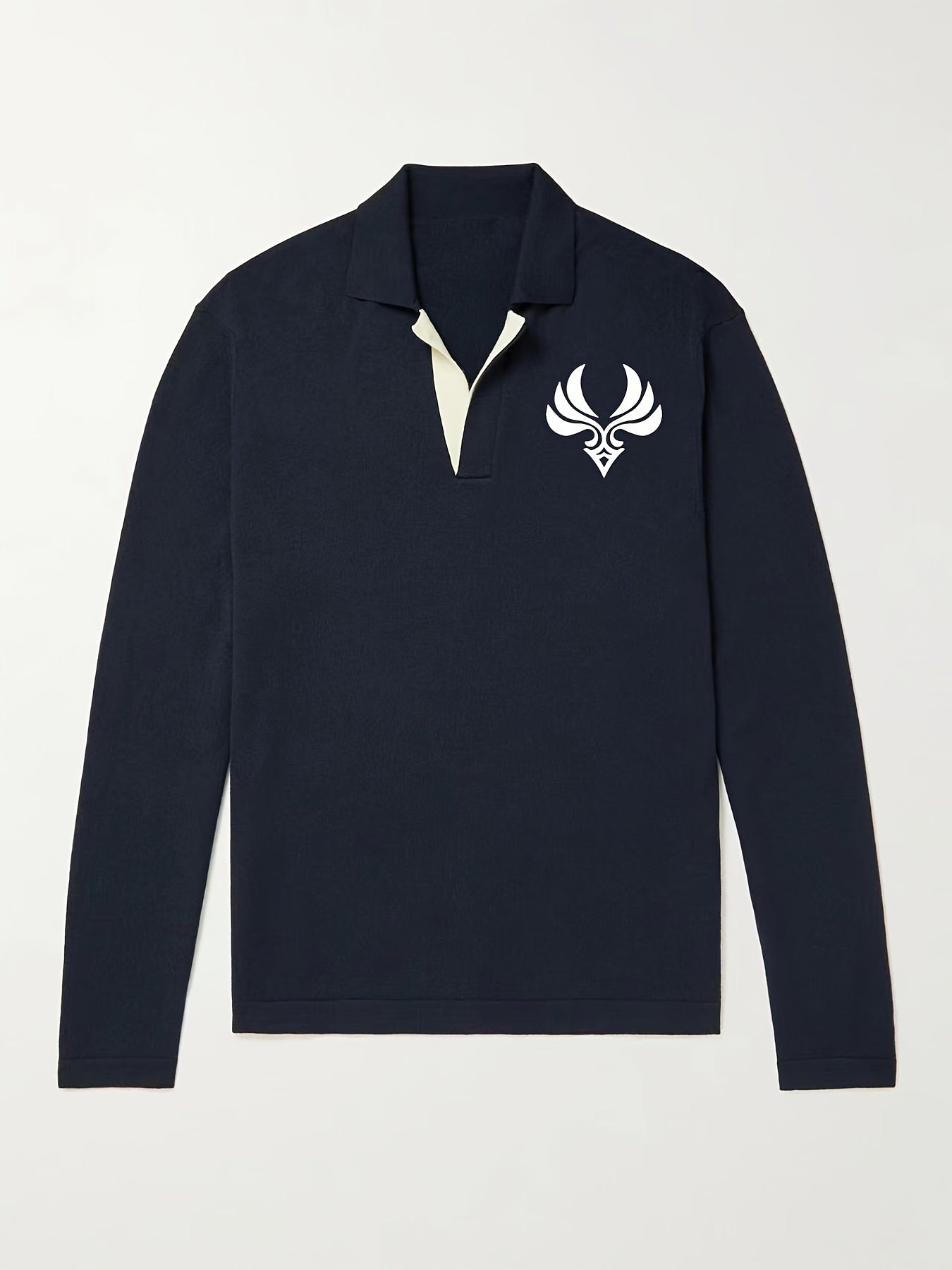 Men's Knit Polo Shirt Casual Lapel V Neck Pullover Sweater