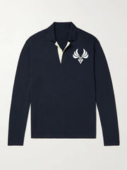 Men's Knit Polo Shirt Casual Lapel V Neck Pullover Sweater