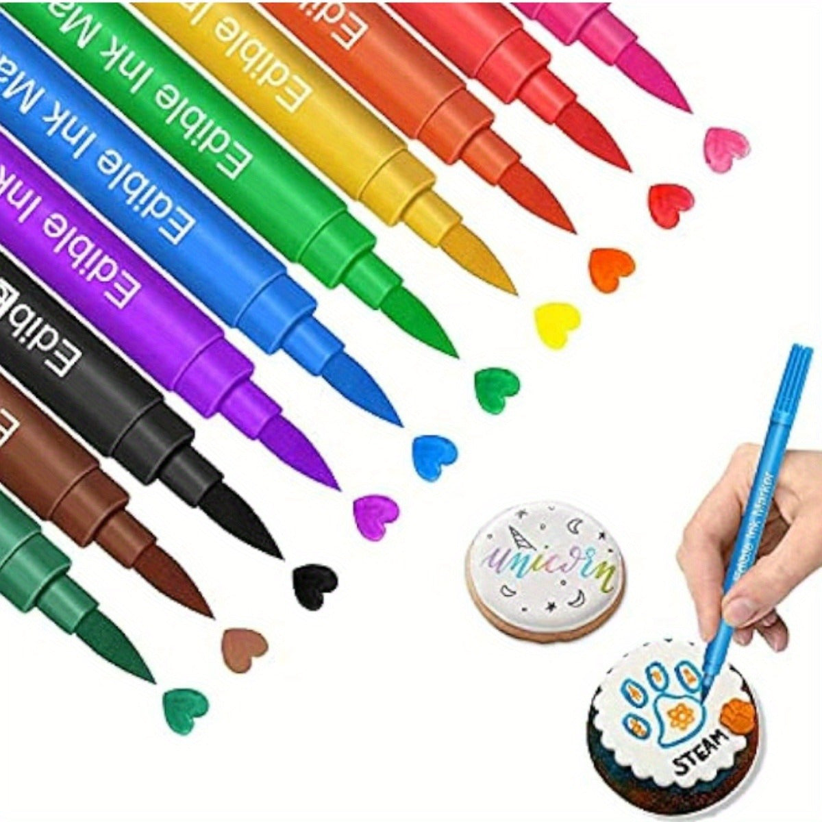 10pcs Food Coloring Pens for Cookies, Easter Eggs - DIY Draw