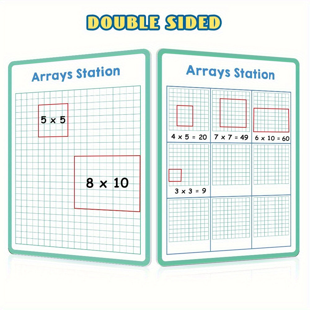4pcs Kids Math Practice Whiteboards for Fractions Decimals Multiplication