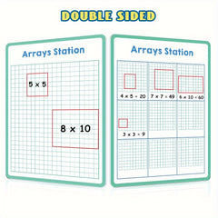 4pcs Kids Math Practice Whiteboards for Fractions Decimals Multiplication