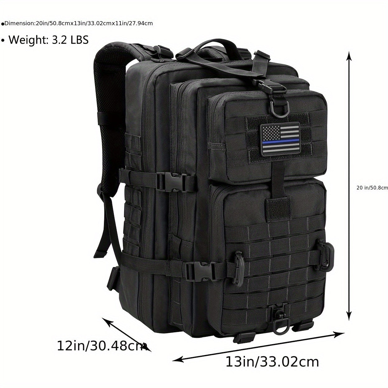 Men's Survival Backpack Large Capacity Functional Bag