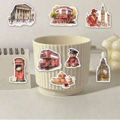 30pcs London Architectural Stickers Big Ben Red Buses Vibrant W