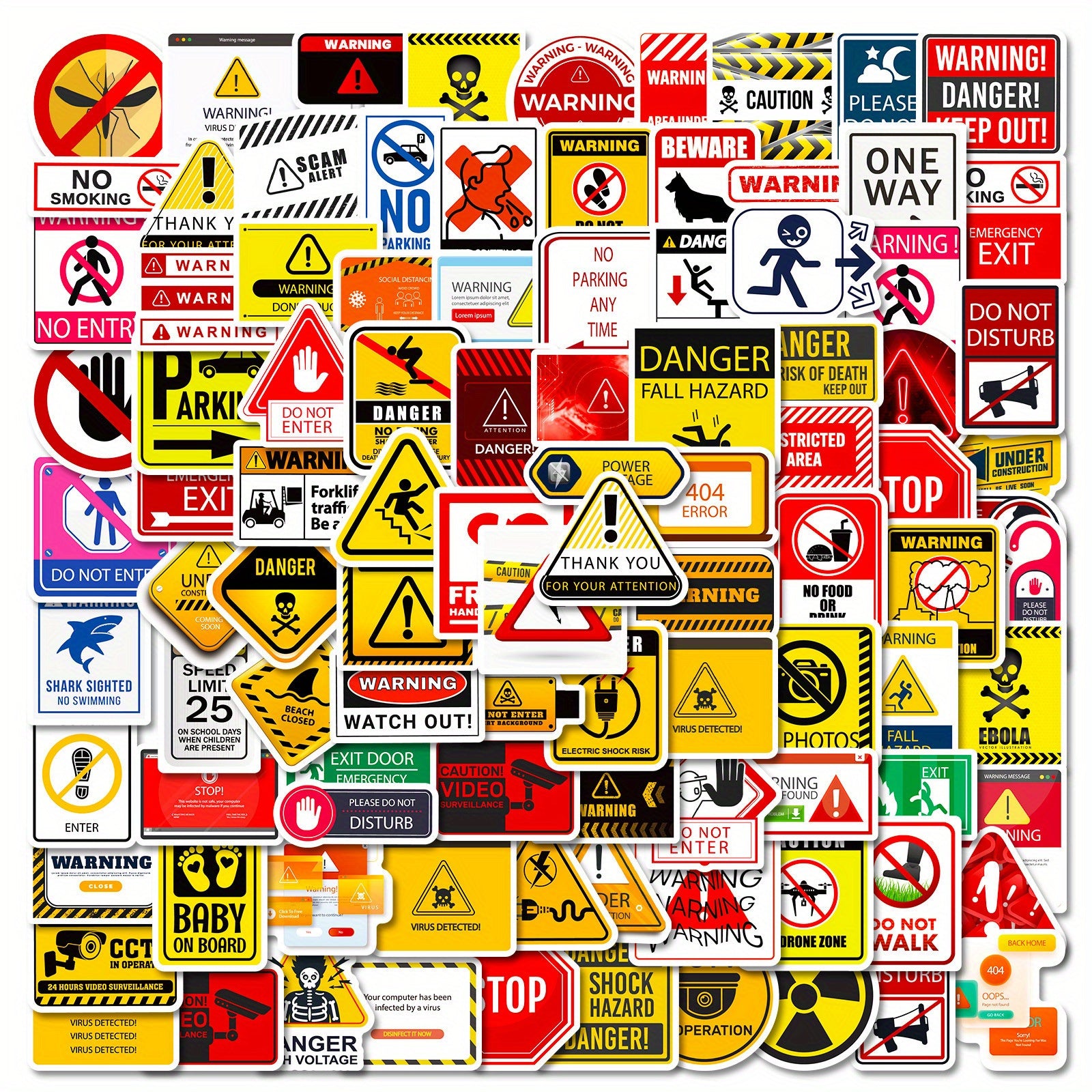 100pcs Waterproof Sticker Pack - Funny Cartoon Designs