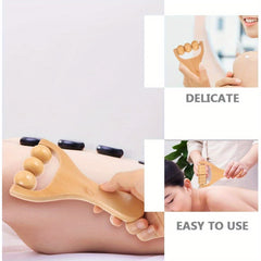 Wooden Massage Tool Set for Full Body Relaxation with Gua Sha Board