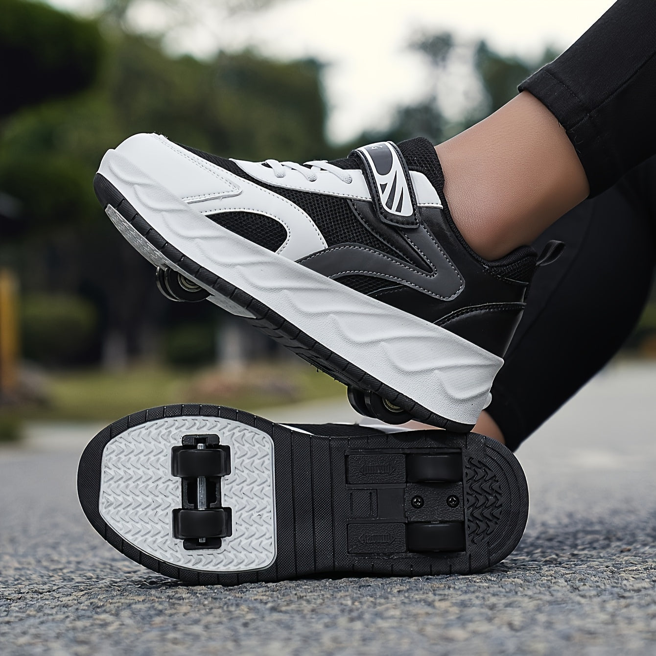 Girl's Roller Shoes Hook & Loop Fastener Skate Sneak