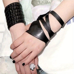 Half Finger Gloves with Adjustable Straps for Women