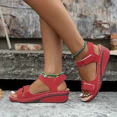 Open Toe Casual Wedge Sandals Ankle Strap Buckle Summer Sports Sandals