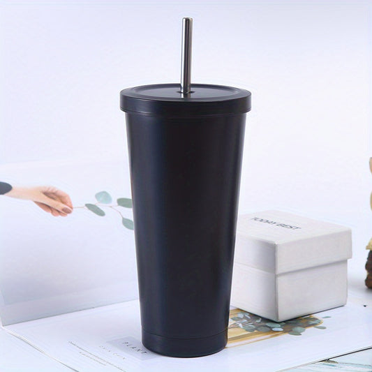 304 Stainless Steel Tumbler Cups w/ Straws Vacuum Insulated Coffee Mugs