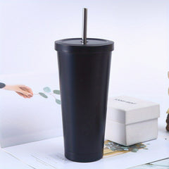 304 Stainless Steel Tumbler Cups w/ Straws Vacuum Insulated Coffee Mugs