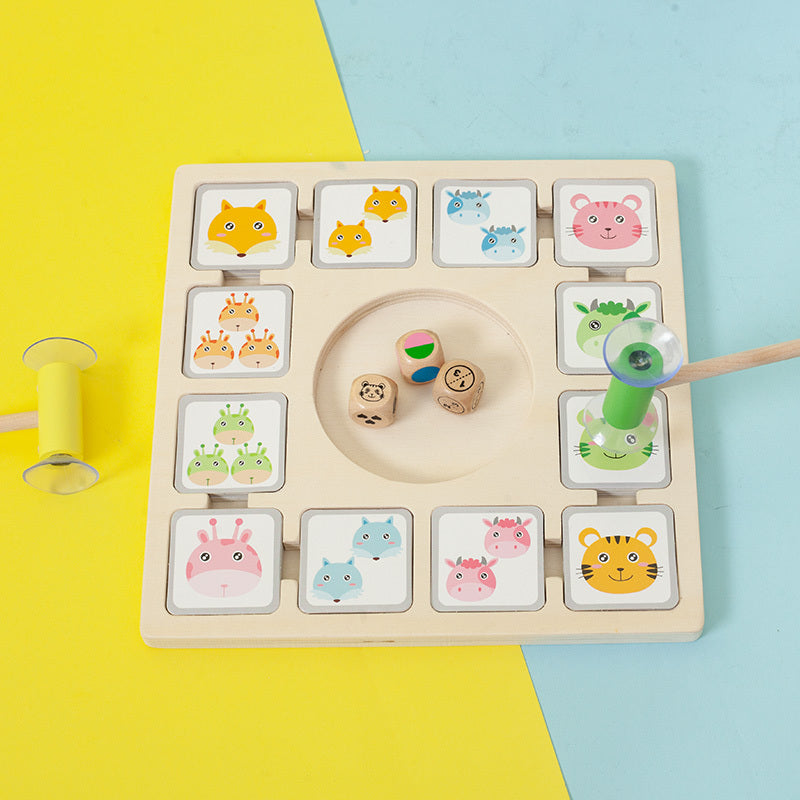 Animal Matching Game Educational Wooden Toy for Preschool