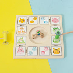 Animal Matching Game Educational Wooden Toy for Preschool