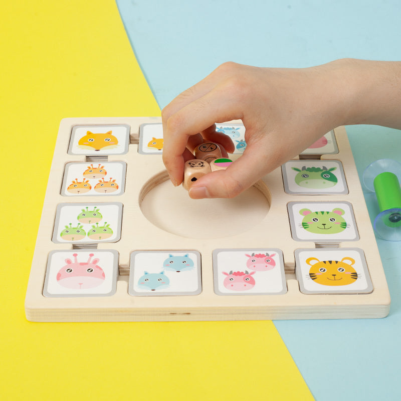 Animal Matching Game Educational Wooden Toy for Preschool