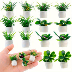 Realistic Mini Potted Plant Statue Bonsai for Toy Train Landscape
