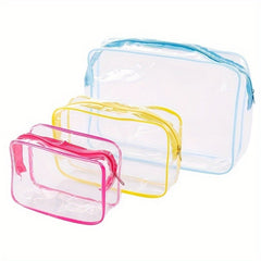 3pcs Clear Travel Bags For Toiletries Waterproof Cosmetic Makeup Bags