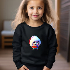 Cartoon Pattern Girls Sweatshirt Long Sleeve Crew Neck Kids Clothing