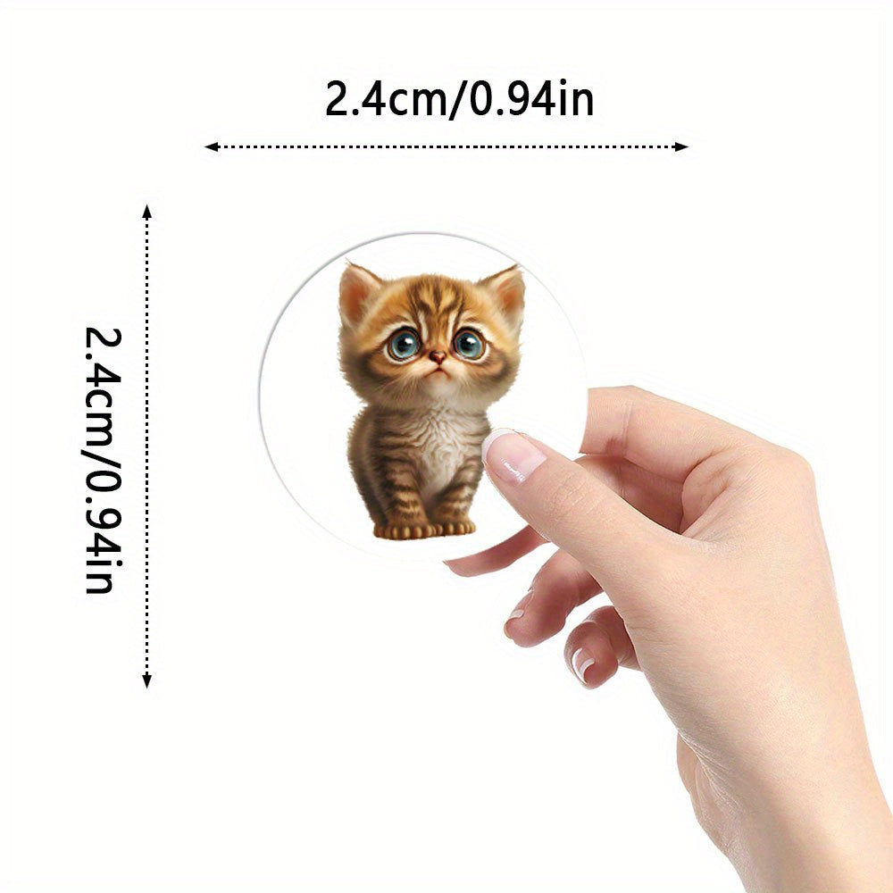 500 Cat Stickers Self Adhesive 1 Inch Assorted Patterns Phone Laptop