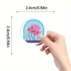 Chemistry Cartoon Stickers Scientists Circular Design