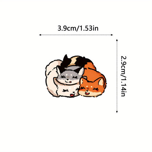50pcs Fox Stickers Vintage Cartoon Decals Aesthetic Vinyl for DIY