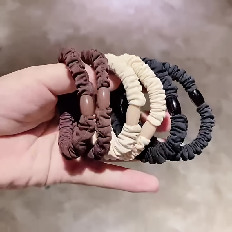 10pcs Ruched Hair Tie Scrunchies Elastic Hair Bands Ponytail Holder