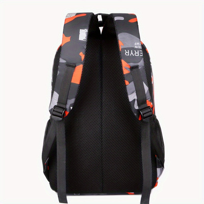 Camouflage Print Backpack for Junior High and High School Students