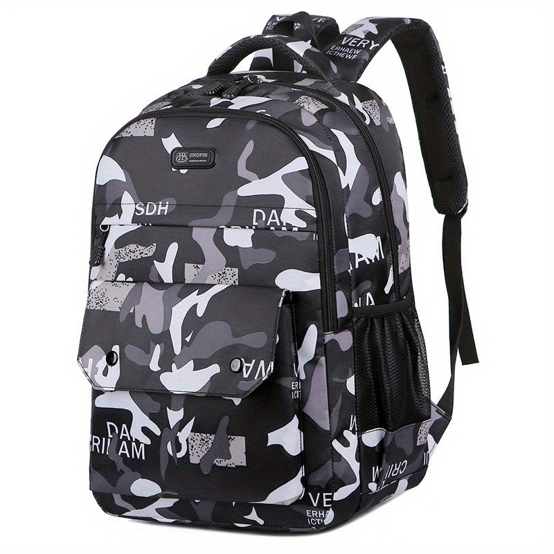 Camouflage Print Backpack for Junior High and High School Students