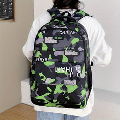 Camouflage Print Backpack for Junior High and High School Students