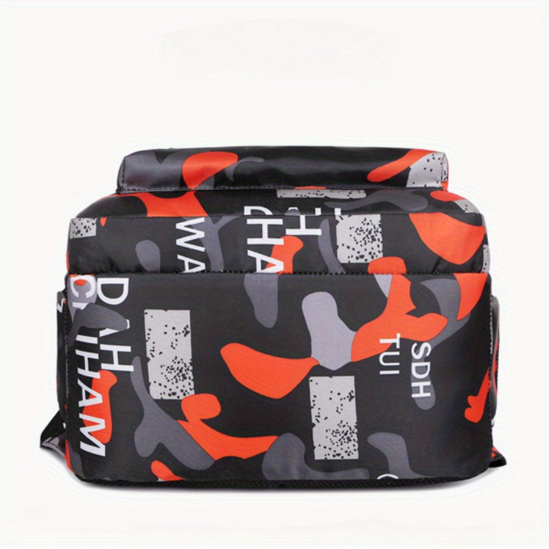 Camouflage Print Backpack for Junior High and High School Students