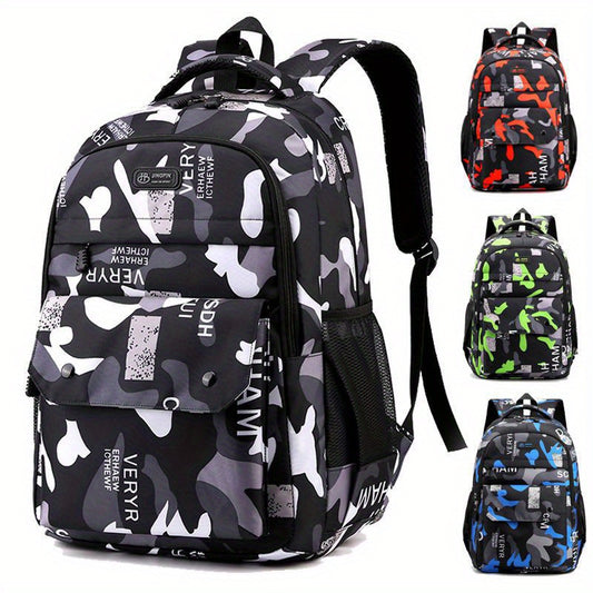 Camouflage Print Backpack for Junior High and High School Students