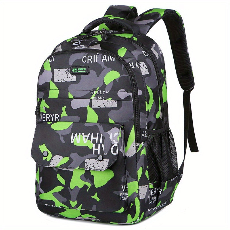 Camouflage Print Backpack for Junior High and High School Students